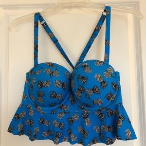 Torrid Pineapple Print Flounced Bikini Top